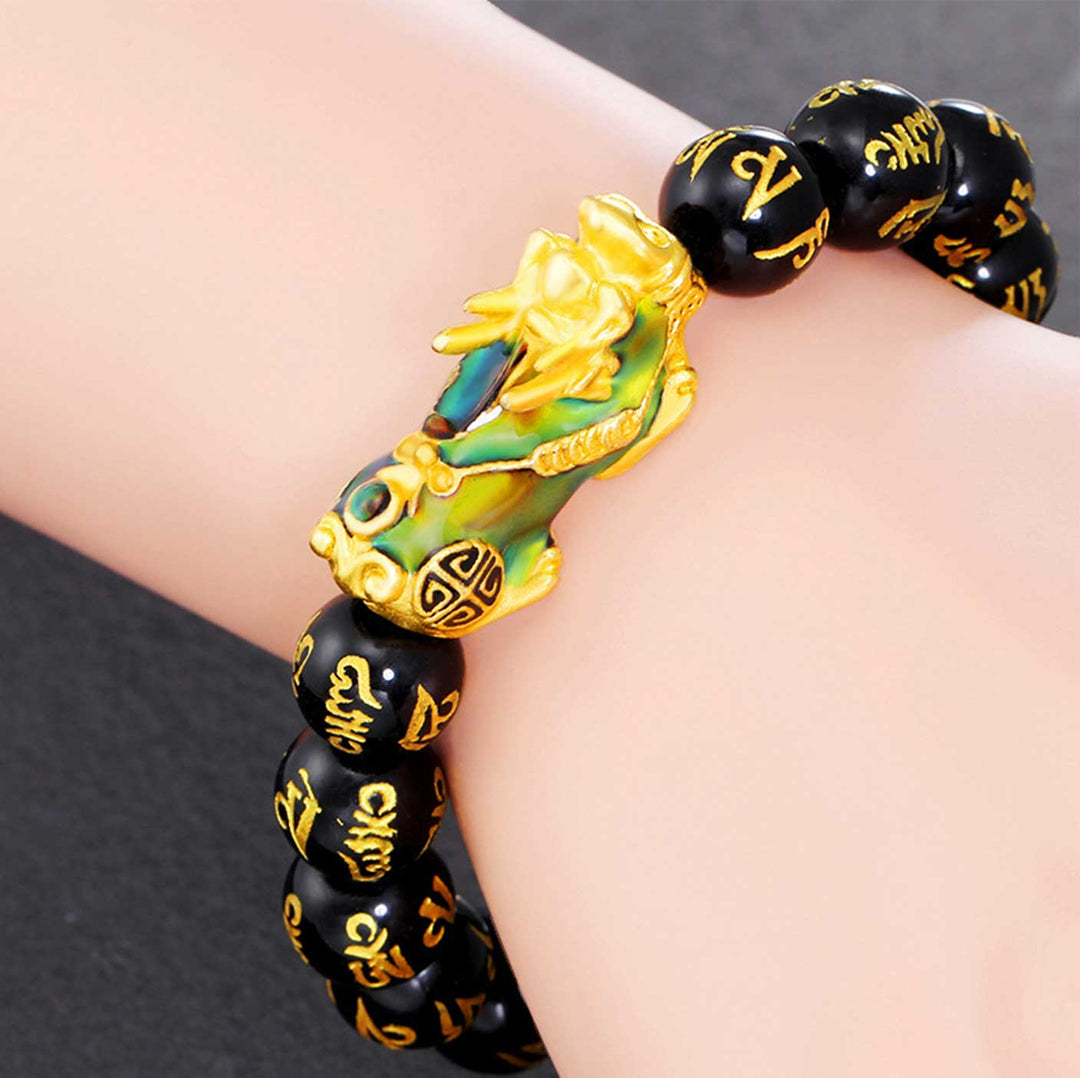 Color-Changing Pixiu Obsidian Wealth Bracelet