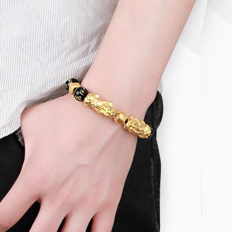 Gold-Plated Double Pixiu Bracelet - Extreme Wealth & Protection