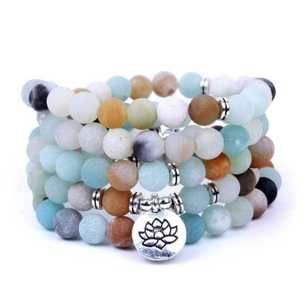 Amazonite 108 Mala Beads - Tibetan Prayer Beads