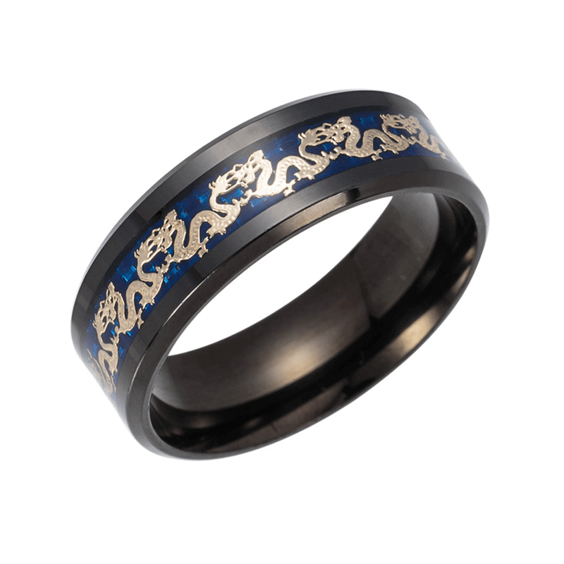 Chinese Dragon Inlay Ring - Attract Luck