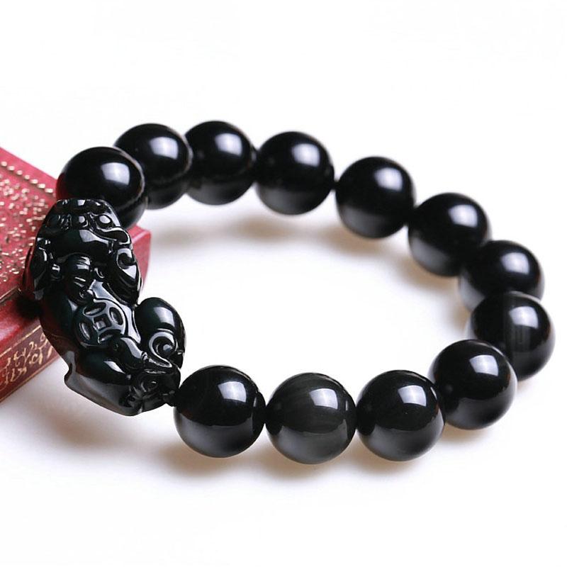 Black Obsidian Pixiu Bracelet - Wealth Protection