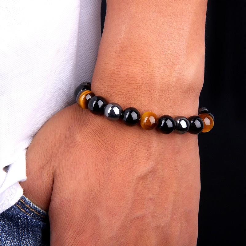 Triple Protection Bracelet - Tiger’s Eye, Obsidian, Hematite