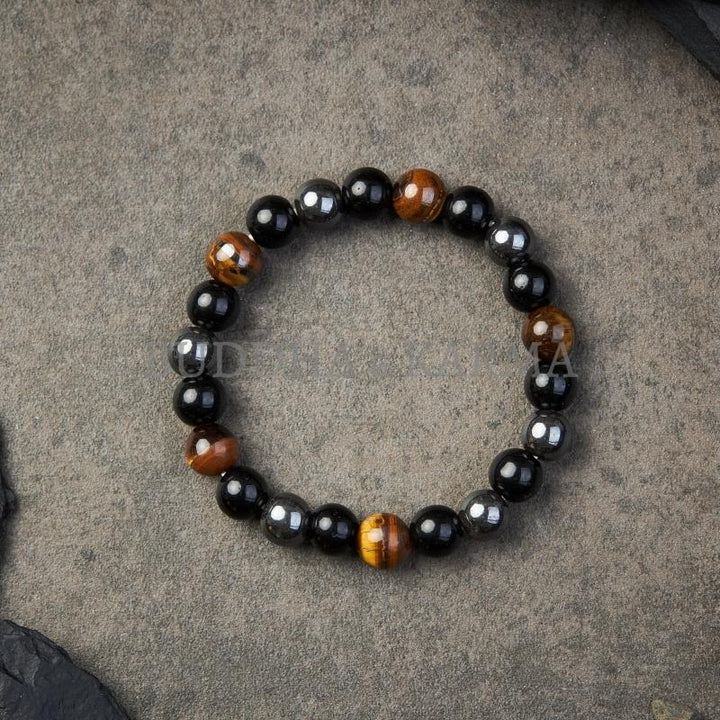 Triple Protection Bracelet - Tiger’s Eye, Obsidian, Hematite