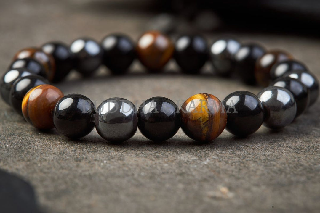 Triple Protection Bracelet - Tiger’s Eye, Obsidian, Hematite