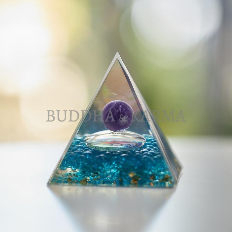 Amethyst Orgonite Pyramid - Orgone Energy Generator