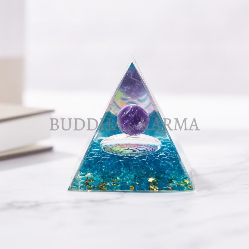 Amethyst Orgonite Pyramid - Orgone Energy Generator