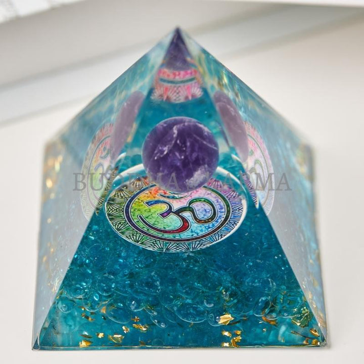 Amethyst Orgonite Pyramid - Orgone Energy Generator