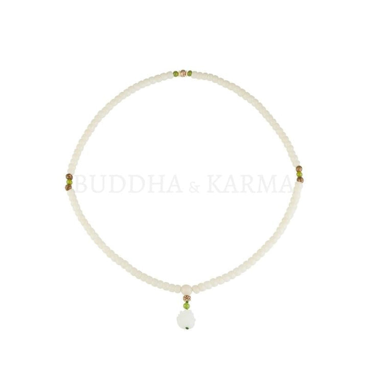 White Jade Bodhi Seed Mala - 108 Beads Bracelet/Necklace