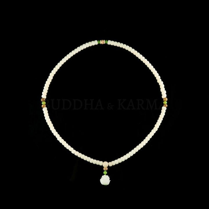 White Jade Bodhi Seed Mala - 108 Beads Bracelet/Necklace