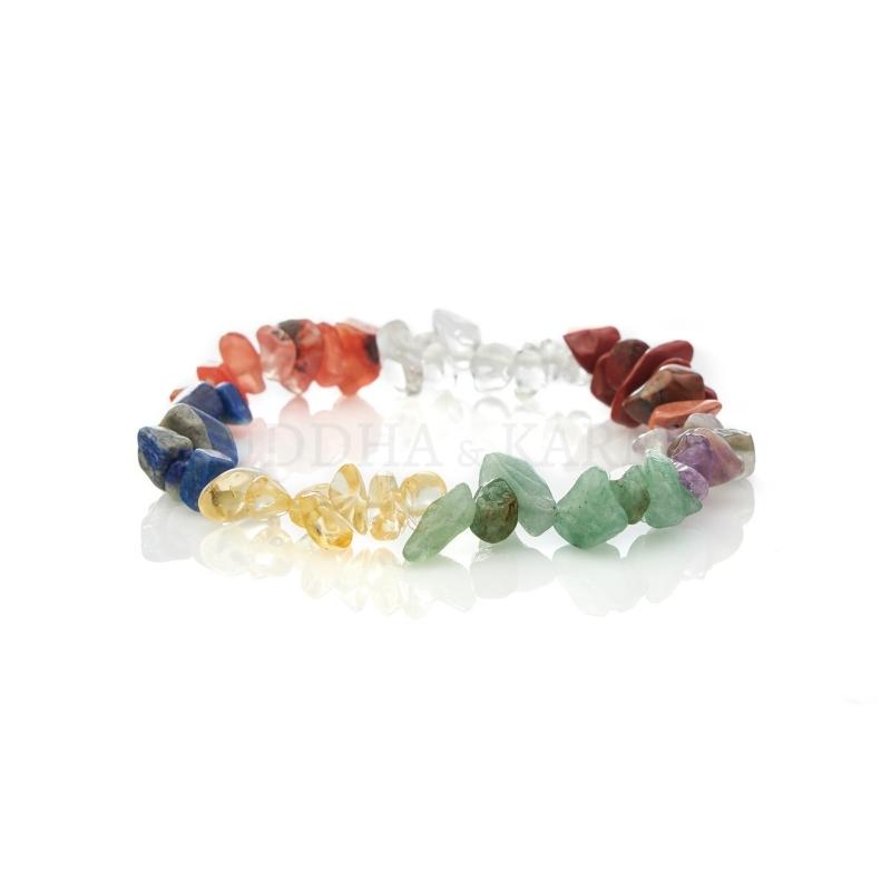 7 Chakra Raw Crystal Bracelet