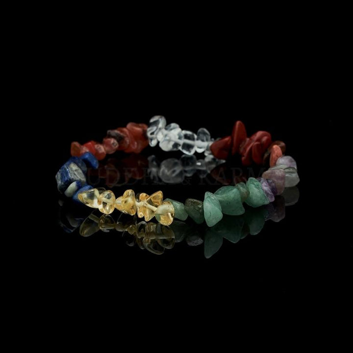 7 Chakra Raw Crystal Bracelet