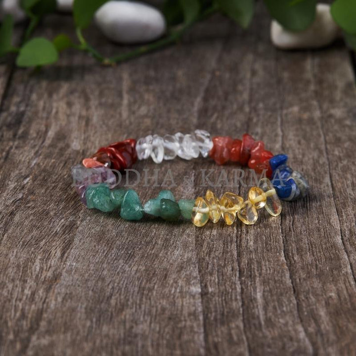 7 Chakra Raw Crystal Bracelet