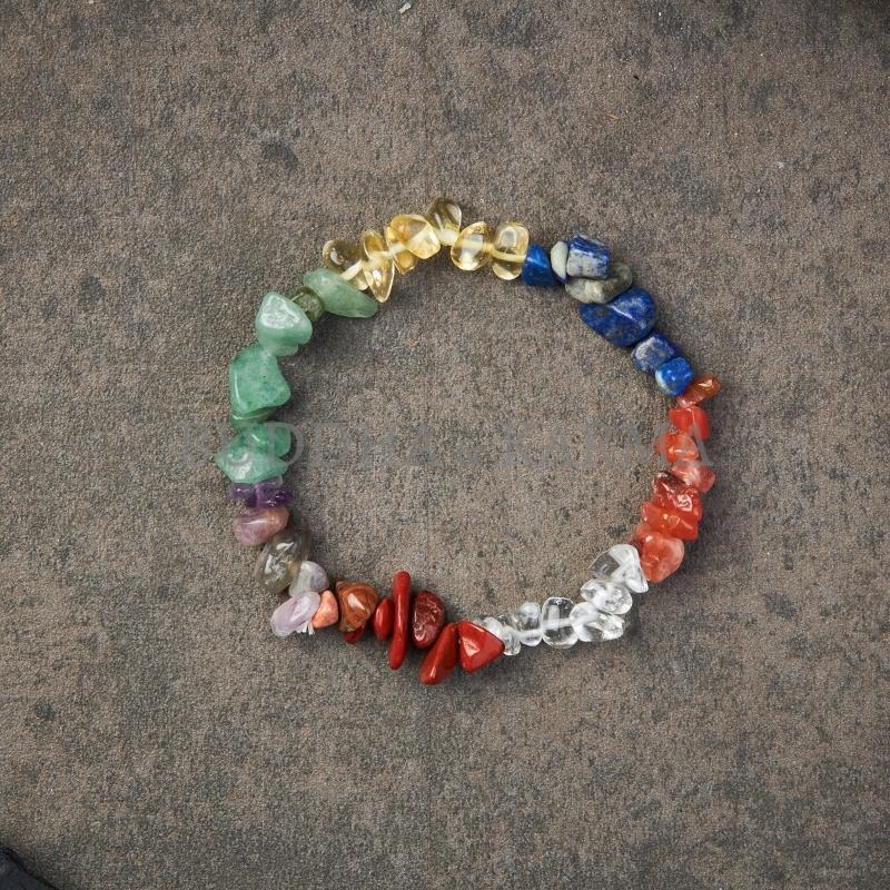 7 Chakra Raw Crystal Bracelet