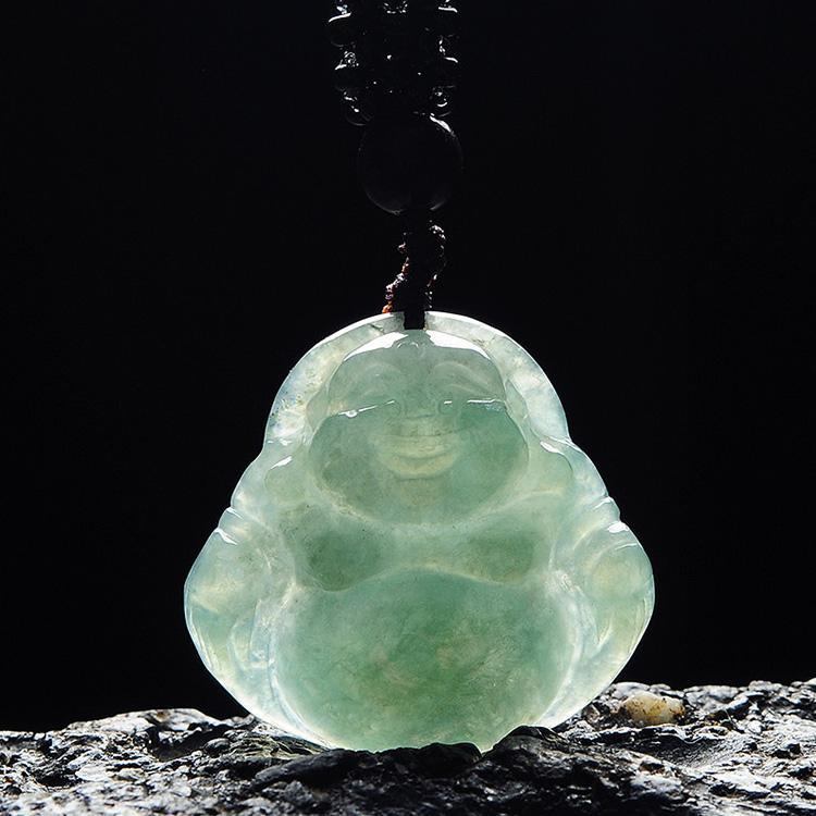 Jade Laughing Buddha Necklace - Promote Happiness & Good Luck