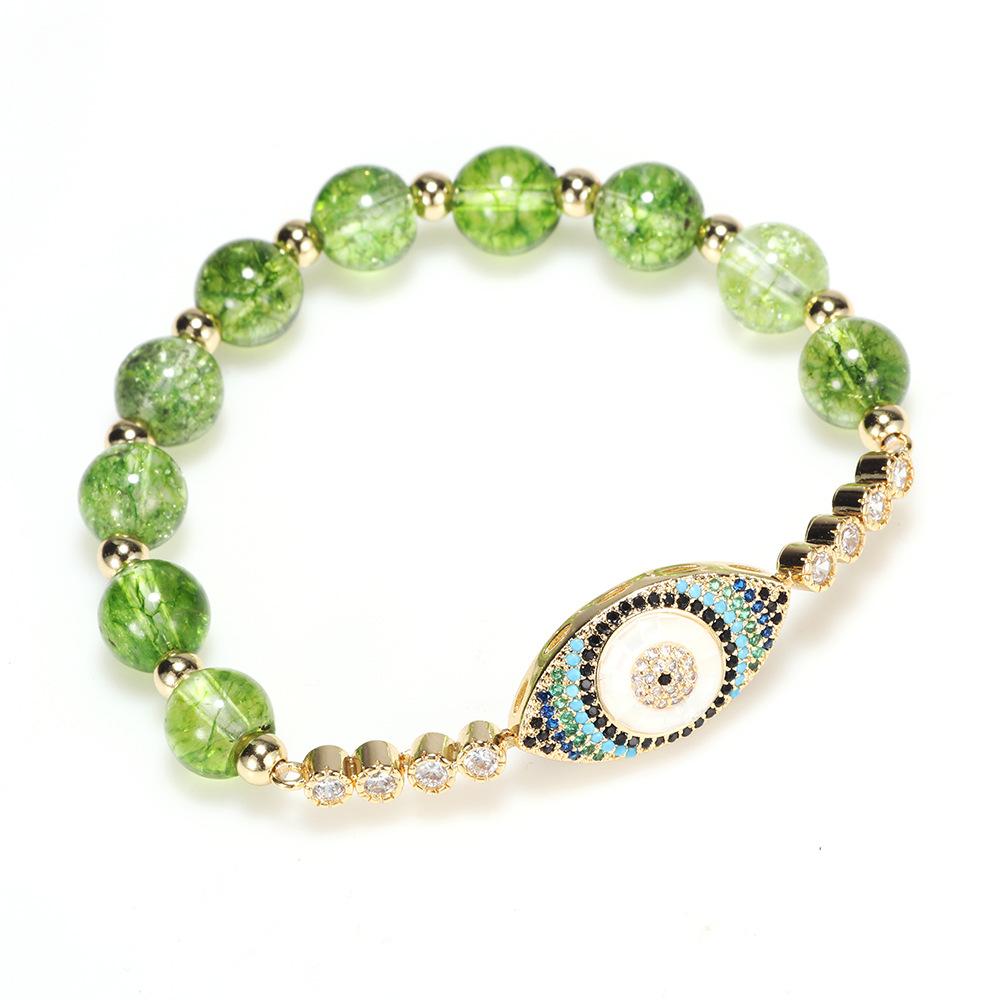 Natural Peridot Evil Eye Bracelet