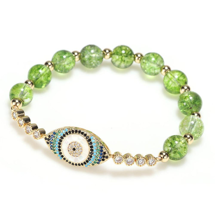 Natural Peridot Evil Eye Bracelet