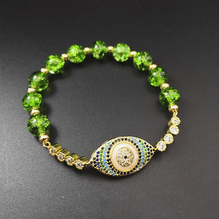 Natural Peridot Evil Eye Bracelet