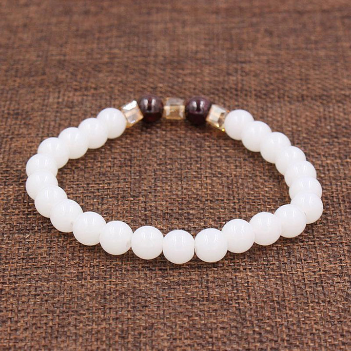 Natural White Chalcedony Positivity Bracelet - Positivity & Harmony