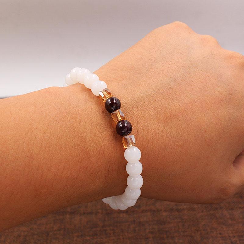 Natural White Chalcedony Positivity Bracelet - Positivity & Harmony