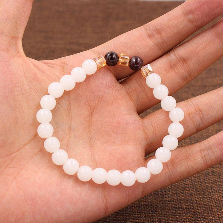 Natural White Chalcedony Positivity Bracelet - Positivity & Harmony