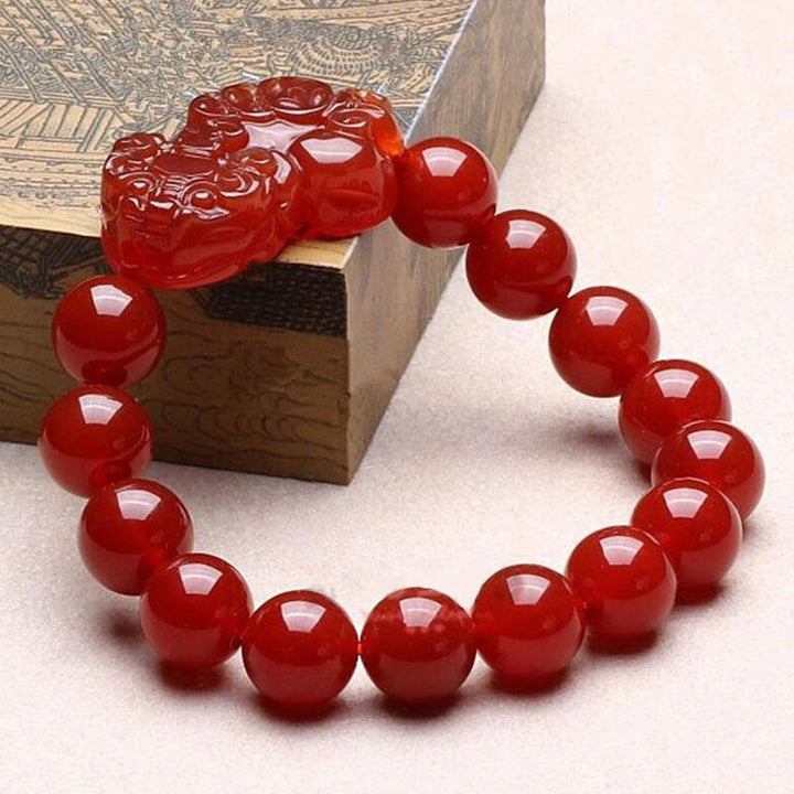 Red Agate Pixiu Bracelet - Preserve Wealth