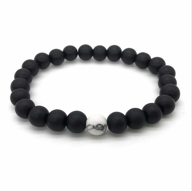 Black & White Distance Bracelets Bundle - For Couples